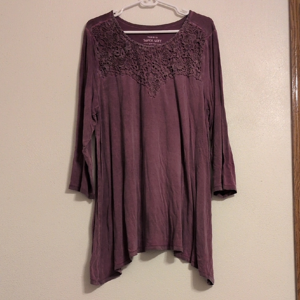 Torrid Purple Asymmetrical Embellished Tunic